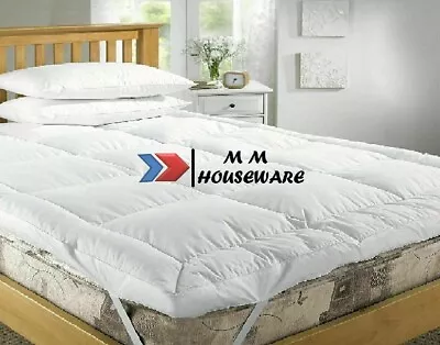 £9.95 • Buy 4inch Thick Microfiber Mattress Topper Deep Bed Pad Mat Home Hotel / Protector