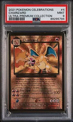 PokÉmon~charizard~4/102~celebrations~ultra-premium Collection~psa 9 • $19.45