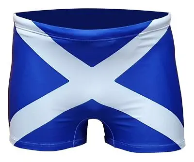 ACCLAIM Scotland Saltire Sports Fit Boxer Style Flag Swimming Trunks Mens NEW • £14.99