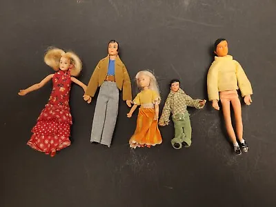 Vintage LUNDBY 1970's Dollhouse Miniature Doll Family 5 Person • $39