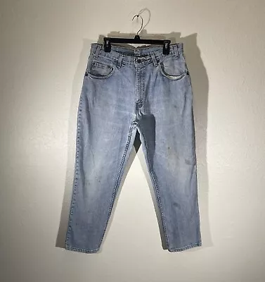 Vintage 90s Levis 545 Blue Denim Jeans Mens 33x28 Loose Distressed 1992 USA • $26.95