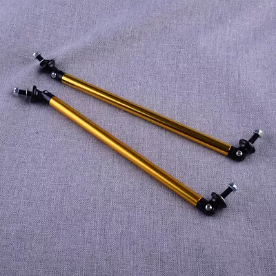 2Pcs Gold Universal Bumper Lip Splitter Strut Rod Tie Support Bars Adjust 20cm • $17.92