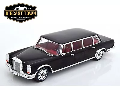 1:18 MCG 1969 Mercedes S Class 600 LWB Pullman W100 Black Diecast Model • $79.95