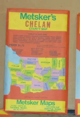 Mid 1960's Metsker's Map Of Chelan County Washington • $7.99