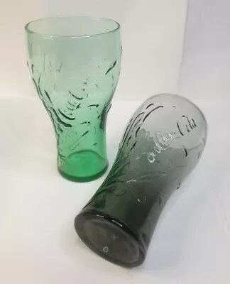 Coco Cola Splash Glasses X 2 Coke Green Black Highball Tumbler 1/2 Pint • £9.99