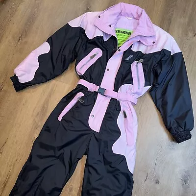 Womens K2 Ski Suit Snowsuit One Piece Snow Bib Retro Snowboard Vtg 80s Large 40 • $149.99