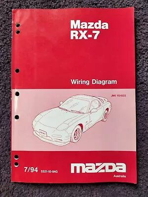 Mazda RX-7 FD Wiring Diagrams 07/1994 Factory Workshop Manual Supplement • $95