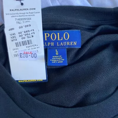 £25 • Buy Black Polo Ralph Lauren Sweatshirt Unused With Tags  