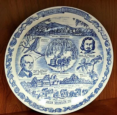 Vernon Kilns Transferware Plate Vtg VERMONT 1931-1958  • $50