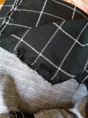 £8 • Buy Dressmaking Fabric Chequered Thick Stretch Ponte Style Jersey 192 X 130 Cms 