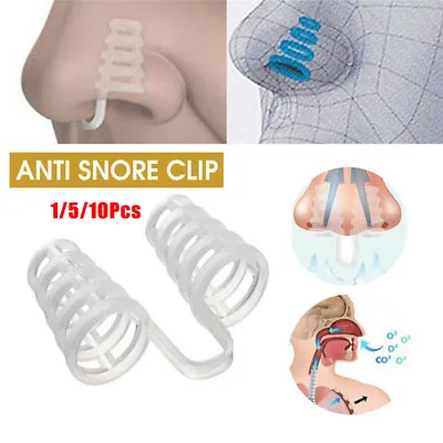 Anti Snore Aid Device Nose Clip Sleep Apnea Stopper Stop Snoring Nasal Dilators • £4.69