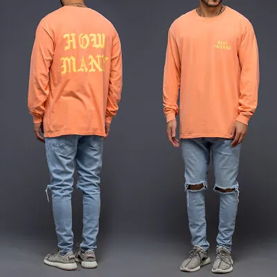 REAL FRIENDS Kanye West Orange Long Sleeve Tribute Pablo Retro T-shirt Tee Top • £19.99