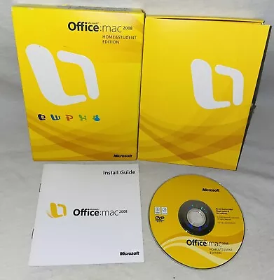 Microsoft Office 2008 Home & Student Edition For Mac W/ 3 Product Keys • $13.95