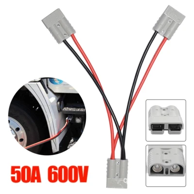 $15.29 • Buy 50 Amp Anderson Plug Connector Double Y Extension Adapter 6mm Automotive Cable