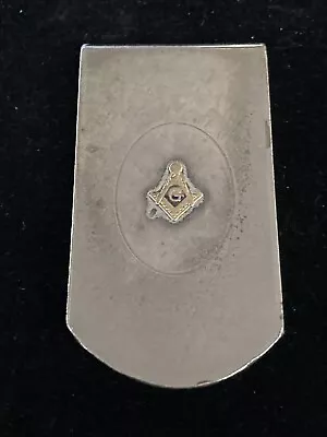 Masonic Money Clip Sterling And Gold • $22