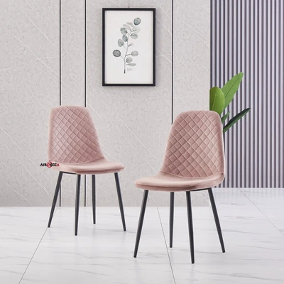 $149.99 • Buy 2X Dinning Chair Rose Velvet Guest Chair Metal Legs For Living Room Home Kitchen
