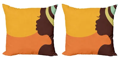 African Pillow Covers Pack Of 2 Teenage Girl Face • £18.99