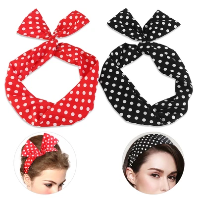 £4.89 • Buy 2x POLKA DOT Spotty TIE Headscarf Headband Hair Band Retro 60s / 50s ROCKABILLY