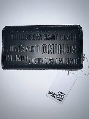 NWT Love MOSCHINO  FAUX-LEATHER WALLET IN DEBOSSED MONOGRAM • $69