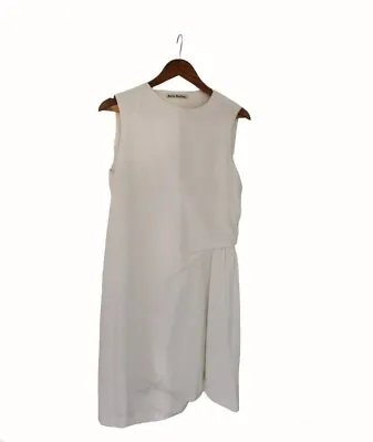 £38.50 • Buy Acne White Asymmetrical Minidress Size UK 10 