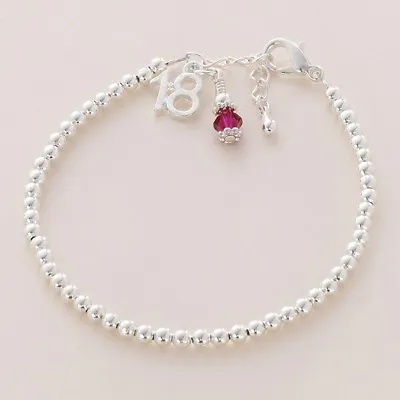 £9.99 • Buy 18th Birthday Gift, Birthstone Bracelet With 18 Charm, Gift For Someone Special