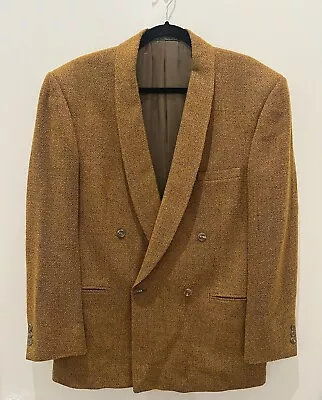 VINTAGE 90s V2 Versace Double Breasted Mens Wool Blazer - M/L / Mustard / IT48 • $125