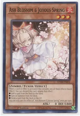 Yu-Gi-Oh! - Ash Blossom & Joyous Spring - SDCB-EN014 - Common - 1st Ed-NM/M -NEW • $3.85