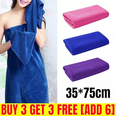 35x75cm Microfibre Lightweight Beach Towel Quick Dry Travel Towel Bath Sheet NEW • £5.49