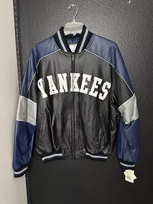 Vintage NWT G-III Carl Banks MLB  New York Yankees Leather Jacket Size XL NOS • $279.99