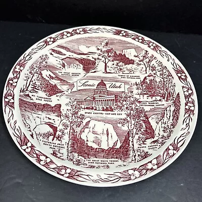 Vintage Vernon Kilns Scenic Utah State Collector Plate 10.5” USA Red White • $19.97