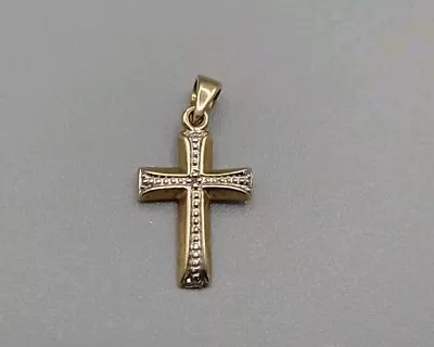 9ct Gold Diamond Cross Pendant. • £54.99