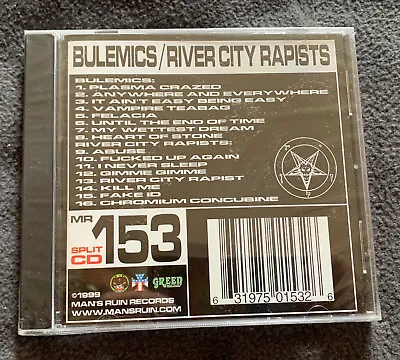 BULEMICS / RIVER CITY RAPISTS CD Split Sealed New Punk Man's Ruin Kozik • $13.99