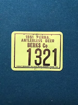 1951 Berks County PA Antlerless Deer Hunting License 6 • $30