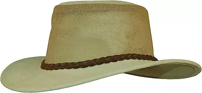 Kakadu Traders Australia Suede Leather Hat Bendigo | Ventilating Mesh Block • $109.52
