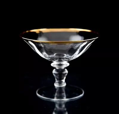 Mikasa Jamestown Clear Gold Rim Compote Elegant Vintage Crystal • $39.95