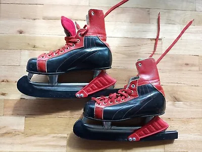 *Rare* Men's Leather Dutch Vendex Hockey Skates; Red/Black Size 39; Vintage  • $29.99