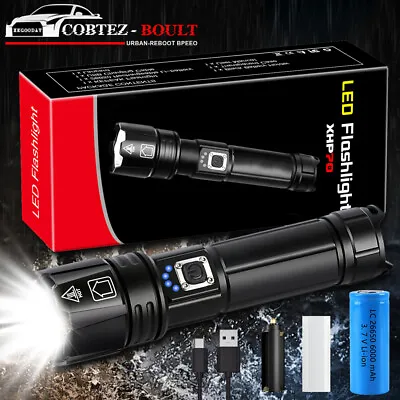 990000LM Super-Bright LED Tactical Flashlight Torch Zoomable Rechargeable Lamps • $19.99