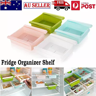 $16.99 • Buy Kitchen Fridge Stretch Organizer Drawer Basket Storage Rack Holder Freezer Shelf
