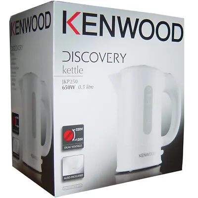 £19.99 • Buy Kenwood JKP250 Travel Kettle 650W 0.5 Litres White Worldwide Use Cups Spoons