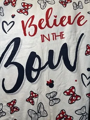 Authentic Disney Parks Minnie Mouse  Believe In The Bow  Beach Towel 64x34 CLEAN • $16