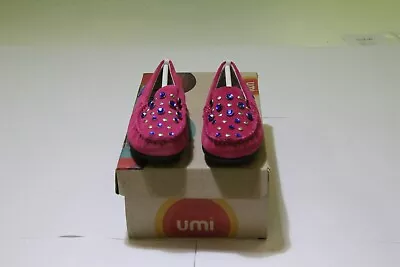 Umi *morie G*girls Pink Moccasin Shoes Uk 7 Jr Eu 24 • £10