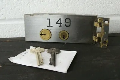 $25 • Buy Vintage Diebold Safe Deposit Box Lock W/ 2 Keys & Hinge Safety Door- Small
