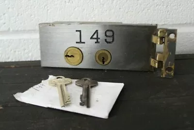 Vintage Diebold Safe Deposit Box Lock W/ Key & Hinge Safety Door- Small • $25