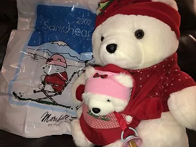 Dayton Hudson Marshall Fields Santa Bear 2002-Baby Girl Pacifier Plush W/bag • $24.99