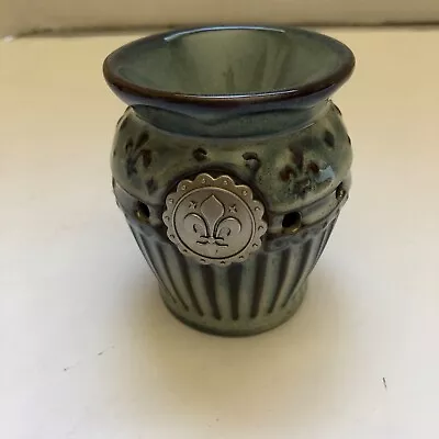 Charlemagne Scentsy Plug-in Wax Warmer Fleur-de-lis Brown Green Retired • $25