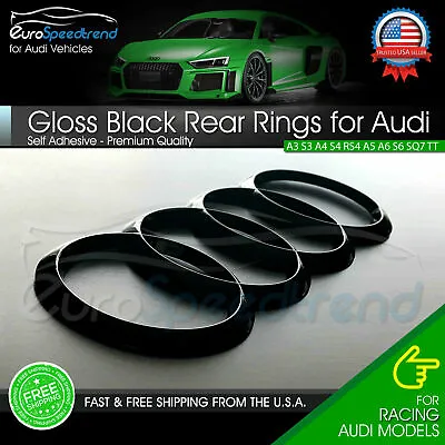 AUDI Rings Gloss Black Rear Trunk Lid Badge Logo Emblem For A1 A3 A4 S4 A5 S6 A6 • $14.99