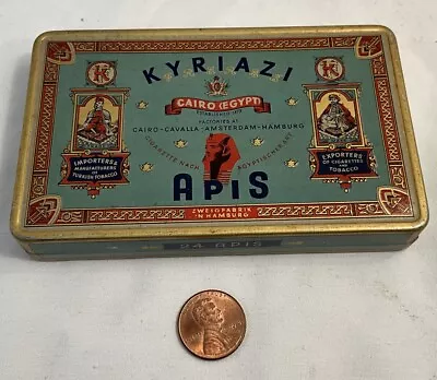 Vintage Cigarettes Empty Tin KYRIAZI FRERES APIS Egypt Cairo 1910's • $16