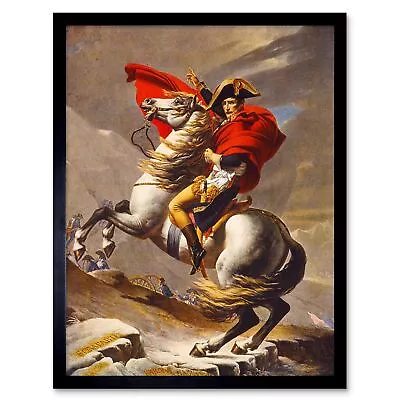 Paintings David Napoleon Bonaparte Emperor France Alps Horse Framed Art Print • £11.99