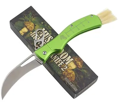 Rough Ryder Mushroom Hunter Pocket Folding Blade Knife Green Aluminum RR2540 • $20.95