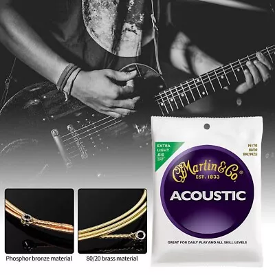 Acoustic Guitar Strings By Martin M140 Light 80/20 Bronze.12-54 Gauge Sets New • $25.39